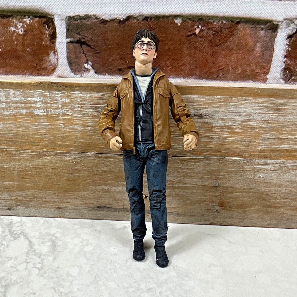 Harry Potter Action Figure w/ Glasses Brown Jacket Black Hoodie Blue Jeans